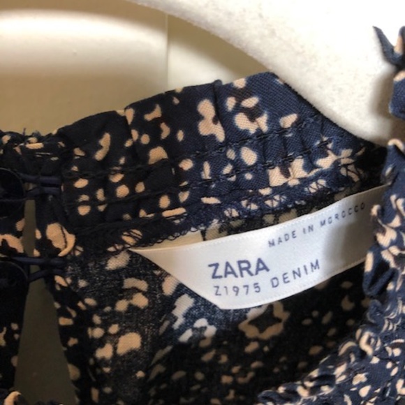 Zara animal print long sleeve dress high collared with elastic waist size Large - Picture 4 of 7